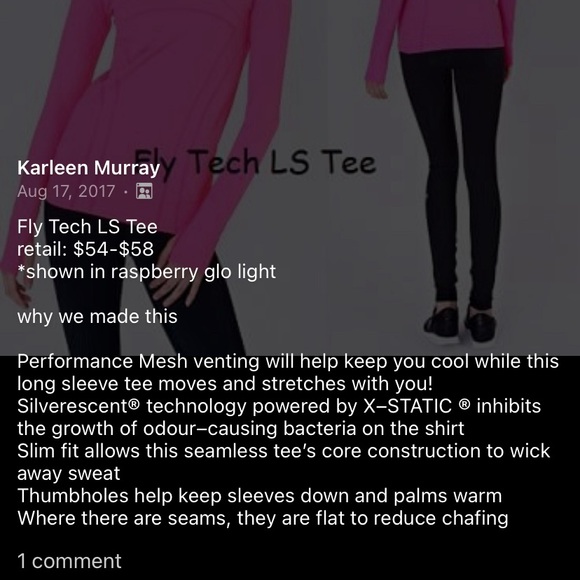 Ivivva Lululemon Fly tech Long Sleeve Tshirt size size Large 12 14 layering - Picture 8 of 12